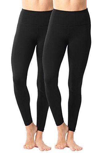 90 Degree By Reflex - High Waist Power Flex Legging - Tummy Control Black 2 Pack - XS