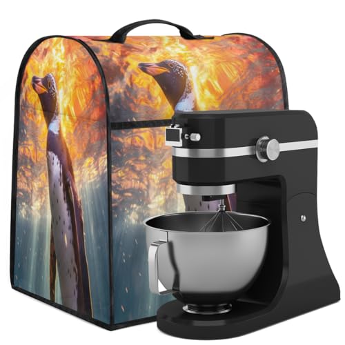 Coffee Maker Cover Ocean Penguin Kitchen Appliance Covers Small Appliance Covers Blender Cover Juicer Cover Dust Covers for Kitchen Appliances with Top Handle and Pockets,Washable,C524