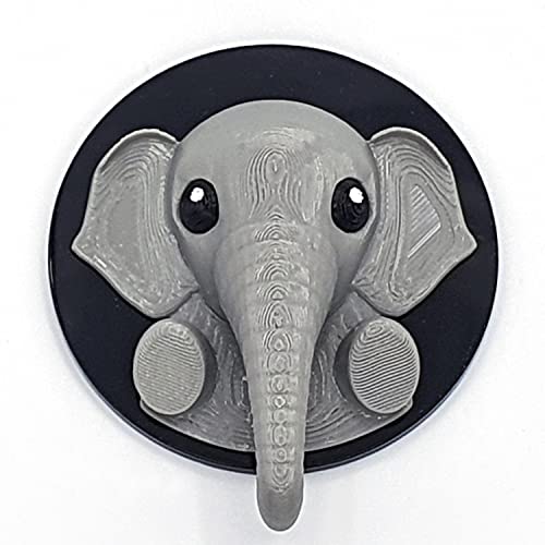 Image of 3D Badge Elephant(Gray), 3-inch Grill Badge, Mini Cooper, Realistic Stylish Detail Love 3D Printing Plastic (PLA) on Acrylic Plate - Works with The Grill Badge Holder (not Included), BE1-Z1