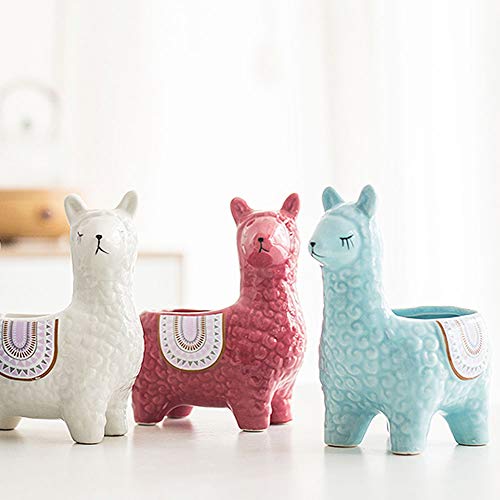 Vanenjoy 6 Inch Cute Alpaca Succulent Pots, Animal Decorative Ceramic Planters For Indoor Gardens And Cacti, Colorful Office And Home Decor For Living Room,Kitchen, Or Desk #TOP6