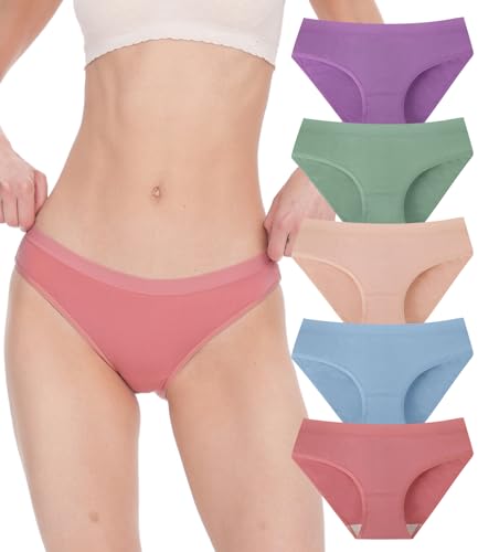 Image of BAMBOO COOL Womens Underwear Bikini Underpants Hipster Ladies Panties Soft Stretch Breathable Panties for Women, 5-Pack