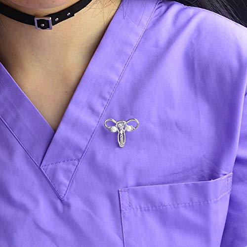 Image of Uterus Ovary Pin Feminist Medical Symbol Female Organ Gynecologist Nurse Gift Jewelry Brooch Pins