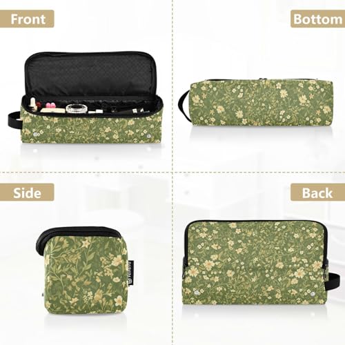 Green Leafs Flower and Whites Organizador de Herramientas para Cabello con Tapete para Plancha de Pelo, Bolsa de Viaje para Mujeres con Gran Capacidad miniatura 5