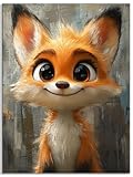 Diamond Painting Niedlich Diamond Painting Erwachsene Fuchs 5D Spiegelung Diamant Paintings Bilder, DIY Mosaikherstellung Bastelset für Erwachsene und Anfänger, Geschenke für Frauen 35x50cm Y8-479