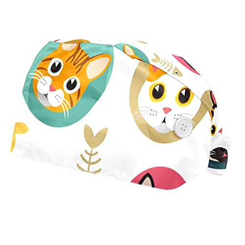 Chapeaux de travail unisexe motif os de poisson | Lot de 2 casquettes réglables