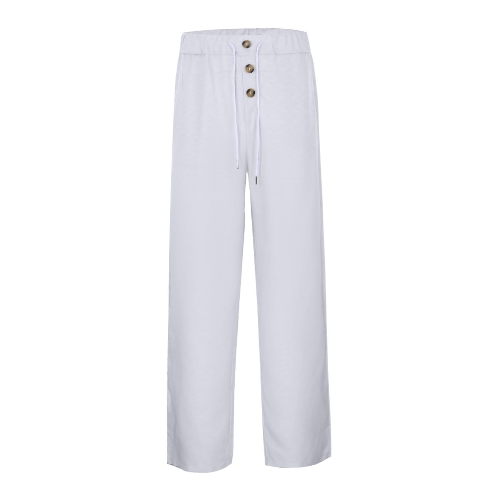 2026 Primavera Estate Pantaloni da Uomo Casual Pantaloni della tuta larghi Pantaloni della tuta Elastico in vita Pantaloni con coulisse con Bottoni Moda Tinta unita Pantaloni da jogging Confortevole