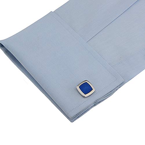 Mancuernillas cuadradas azules para hombre KnBoB miniatura 4