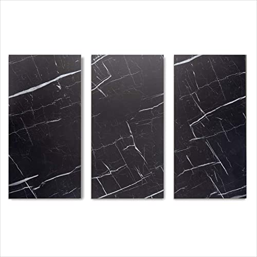 Lucida Surfaces Luxury Vinyl Flooring Tiles-Interlocking Flooring For Diy Installation-8 Stone-Look Planks-Nero Marquina-Terracore-16 Sq. Feet, Box Of 8 Tiles #TOP3