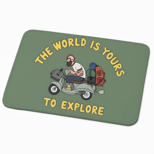 Image of Mouse Pad for Laptop & Desktop | 9x7 Inch Anti-Fray Stitched Edges | Non-Slip Rubber Base | Desk Setup Accessory for Students, Gamers & Professionals (Explore)