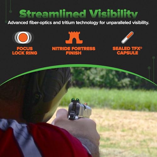 Image of Truglo TFX PRO Handgun Sight, Glowing Shock Proof Tritium and Fiber Optic Night Sight for Handguns, Compact, Durable, and Snag Free Sight