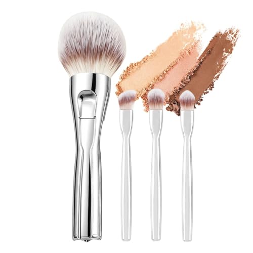 Juego de brochas de maquillaje – Herramienta cosmética magnética 4 en 1, juego de brochas densas para maquillaje – Para uso doméstico, salón, estudio, viajes, preparación de bodas, sesiones