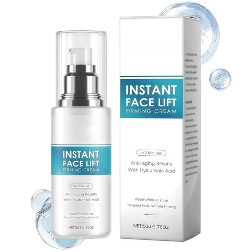 Rejuvenating Facial Moisturiser & Neck Firming Cream, Instant Skin Tightening Cream for Face & Neck, Anti-Aging Face Creams with Hyaluronic Acid & Collagen to Smooth Wrinkles