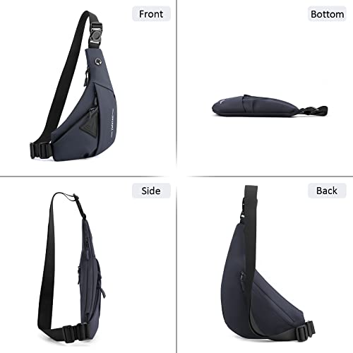 VARLIVOO Men's Crossbody Bag Waterproof Sling Chest Pack Lightweight Anti Theft Shoulder Bag for Gym Travel Hiking Camping Cycling Running (Blue A) - Image 3