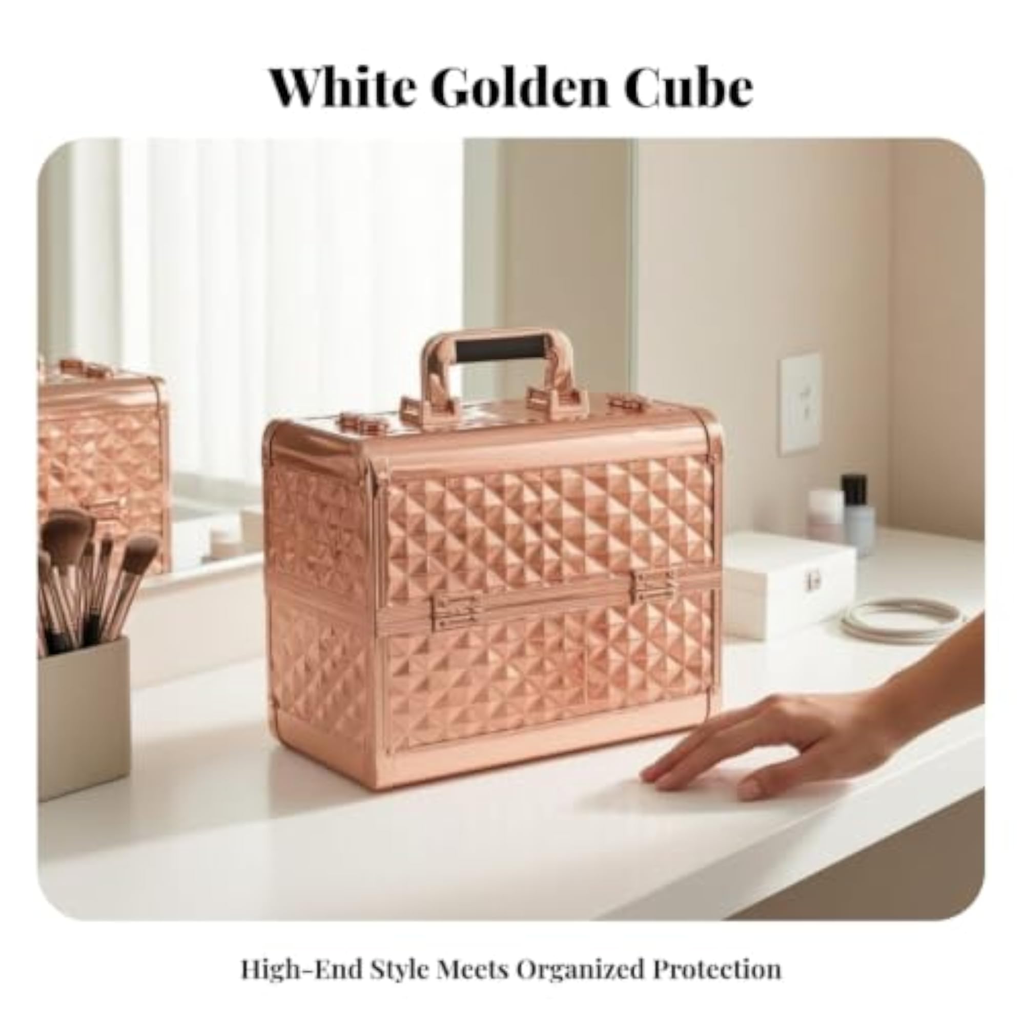 Two-Tier Hard-Shell Makeup Case, Professional Organizer