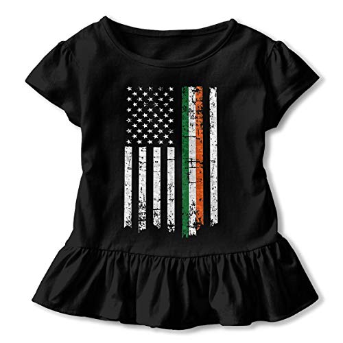 Robe enfant 100% coton premium à motif drapeau américano-irlandais noir
