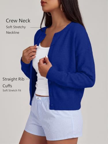 Image of Trendy Queen Cropped Cardigan Sweaters for Women Fall Fashion Clothes 2026 | Lightweight Knit Button-Down, Y2K Open-Front Layering Piece for Fall, Spring & Office Wear