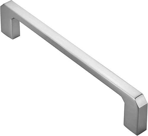 TUNNY Paquete de 10 manijas modernas para gabinete, 3.8 pulgadas3.780 in de distancia entre tornillos, níquel mate, manijas sólidas para muebles,