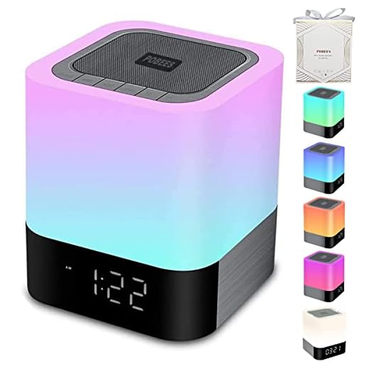 Portable Wireless Bluetooth Speaker -Big Sound,48 Led Changing Color,Light Night Lamp,Alarm Clock,MP3