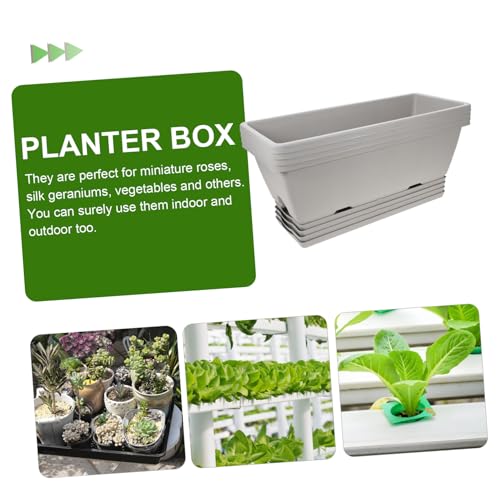 Usage intérieur sans fuite grâce au pot de fleurs rectangulaire avec bac - 8