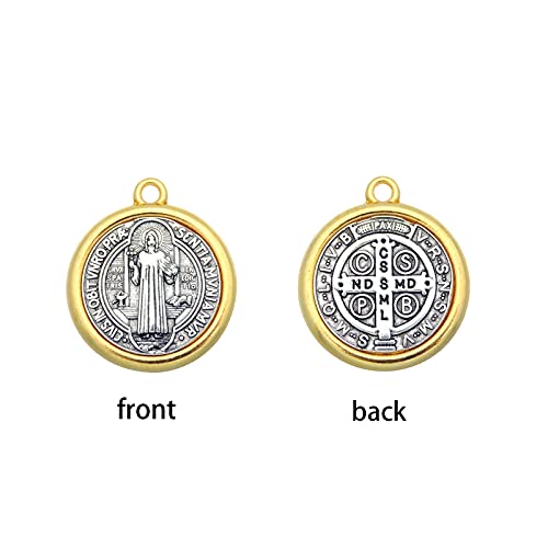 40 Medallas San Benito de Nursia para joyería 13mm