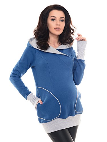 Purpless Maternity 2in1 Pregnancy Nursing Sweatshirt Hoodie Pregnant Breastfeeding Woman Hooded Top 9056 (16, Jeans)