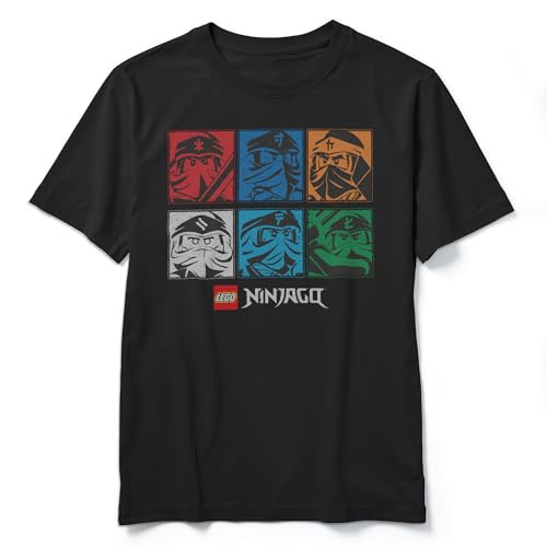 Fifth Sun Kids' Lego Ninjago Unite The Colors Boys Short Sleeve Tee Shirt, Black, X-Large
