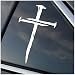 Stick'emAll Cross with Nails Design Window Vinyl Decal - White