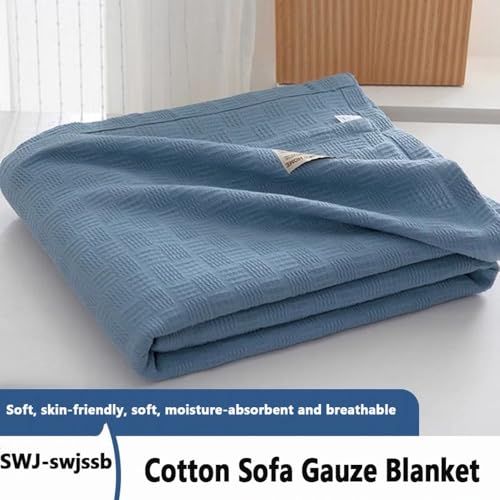 Couvre-lit multi-usages couverture foulard bleu nuit coton 150x200 - 5