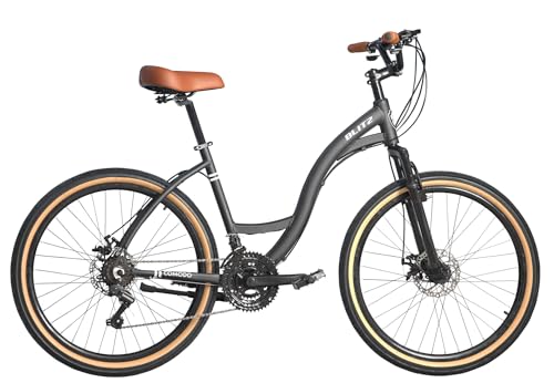 Bicicleta BLITZ Aro 26 Comodo Alumínio Urbana SH 21v Freio á Disco (Preto Fosco, 18)