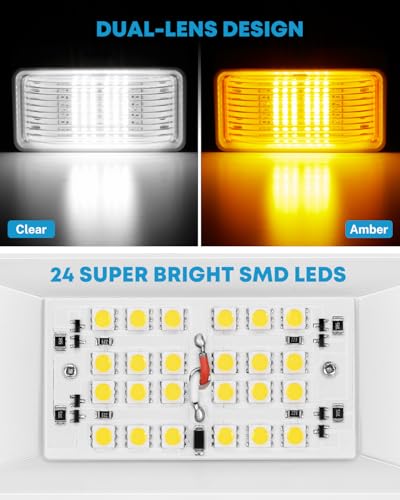 Image of Kohree 320 Lumen LED RV Porch Light Exterior Utility 12V DC Waterproof Appliance Panel (No Switch), White Base Replacement for Camper Trailer 5th Wheel, 2 Packs