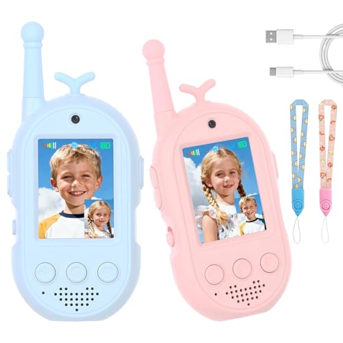 Talkie-Walkie Vidéo pour enfant rechargeable avec portée 300m et effets vocaux