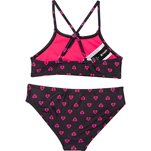 Hurley Big Girls Printed Bikini Top and Bottom 2 Piece Set (Large, Black(484856-023)/P)2