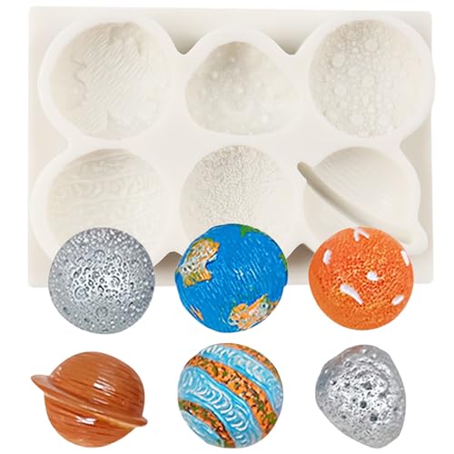 QDMOLDS Space Planet Silicone Molds Planet Meteorite Fondant Mold