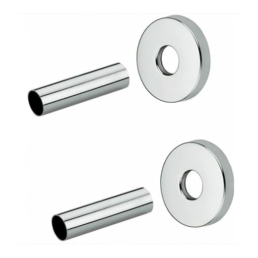 facula - Cubretubos Embellecedor Cromado para Radiadores Toalleros | 2tubos+2embellecedores | Incluye adaptadores