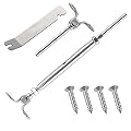 Senmit 30 Pack Stainless Steel Cable Railing Kits Fitting 1/8" Stainless Steel Cable, Toggle Turnbuckle & End for Deck Railing