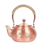 GAMZ Premium Handmade Solid Copper Teapot Kettle Stovetop Teapot Thick Engraved Copper Teapot Kettle