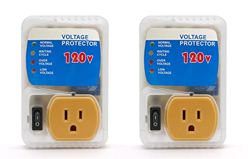 [ETL Listed] BSEED Electronic Surge Protector for Home Appliance Voltage Protector Suit for Refrigerators and Freezers Voltage Brownout Outlet 120V 15A 1800Watts(2 Pack)