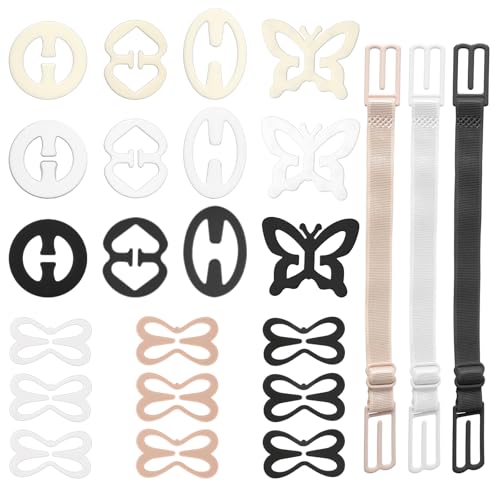 24pcs Bra Strap Clips Bra Strap Holders for Slipping Anti-Slip Bra Clips to Make Racerback Keep Women's Bra Straps In Place Bra Strap Extender Bra Hooks for Racerback Conceal Straps Cleavage Control