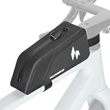 ROCKBROS(ロックブロス) トップチューブバッグ 自転車 ロードバイク マウンテンバイク 防水性 耐摩耗性 ナイロン＋ポリエステル 立体構造 使いやすい 1L容量 膝に当たらない 軽量 小物収納 安定性 取り付け簡単 ベルクロ固定 シンプル 通勤 通学