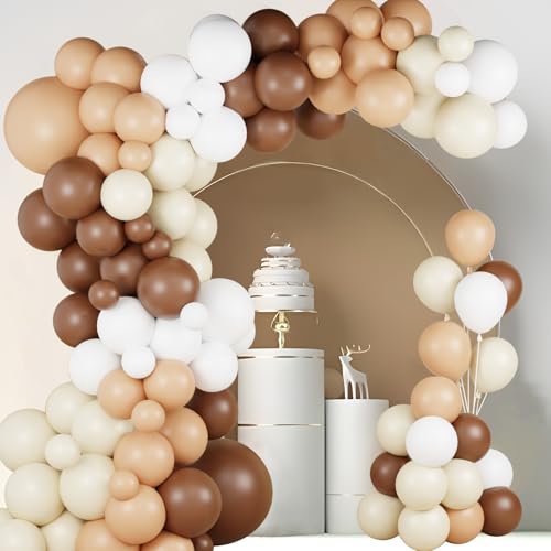 Brown Balloon Arch Kit, 103pc Nude Neutral Balloon Garland with Brown and Beige Balloons Cream Balloons for Baby Shower Neutral, Birthday Party Decorations, Boho Wedding Backdrop Boy Girl Christening - Image 2