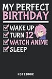  12Th Perfect Birthday Watch Anime 12 Years Old Anime Girls Journal Notebook: Lined 6x9 120 Pages Notebook ,Cute Anime Girl Diary or Notepad for Sketching and Writing ,Gift for All Anime Lovers