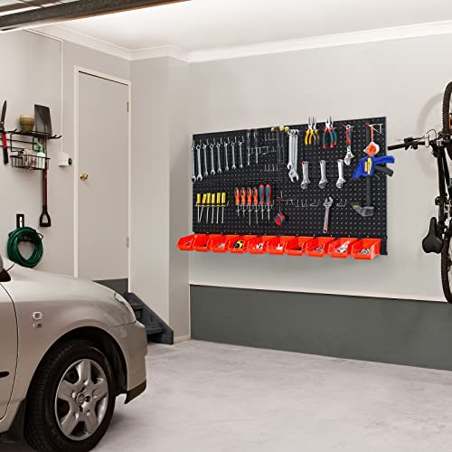Ultrawall Pegboard Wall Organizer, Black Metal Pegboard Panels, Garage Storage System with Hooks and Storage Bins, 59pcs by Ultrawall - Image 5