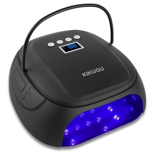 Kikugu Lâmpada de unhas LED UV sem fio, secador de unhas recarregável de 126 W para unhas de gel, ma