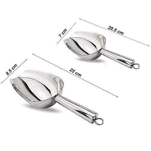 2 Pcs Edelstahl-Eis-Schaufel Schaufel,Eisschaufel Abwiegeschaufel Eisschaufel Haushalts Mehlschaufel Edelstahl Klein Mehlschaufel Futterschaufel Für Eismaschine, Mehl, Pommes, Küche, Bar - Image 3