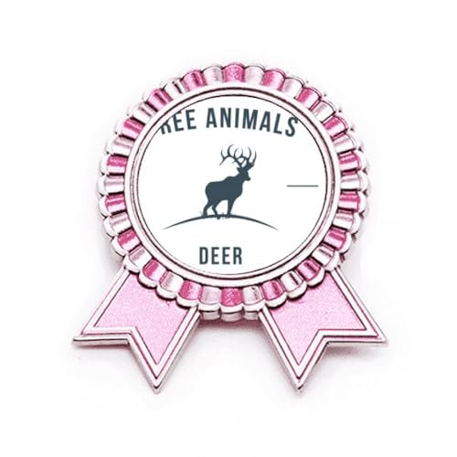 Broche cerf en métal taille M avec contour bleu pour personnaliser vos vêtements
