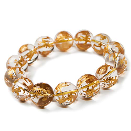 Bracelet Dragon en quartz de roche AAAA 16mm pour homme