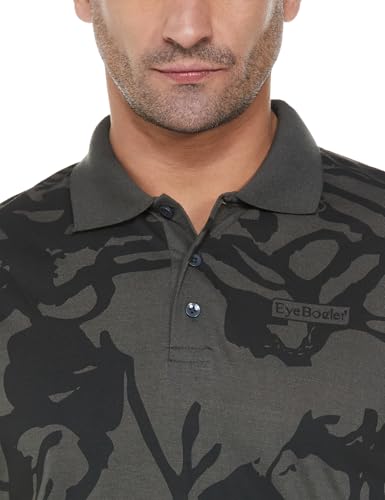 Image of Noble Monk Men's Cotton Regular Fit Polo Neck Printed Half Sleeve T-Shirt