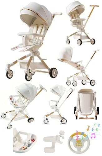 Rexhan 2 in 1 Baby Stroller, Foldable Pram, Feeding Chair, B
