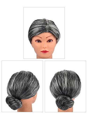 Hestya 6 Pieces Old Lady Costume Granny Wig Accessories For Dress Up (Style Set 2) #TOP2