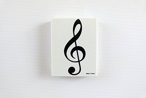 PartyErasers Music Themed Rectangular White Musical Design Eraser - Treble Clef